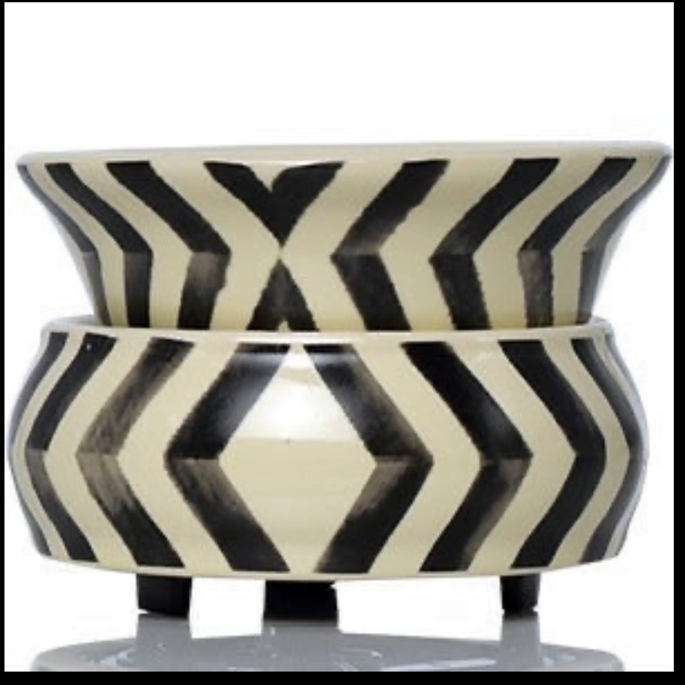 Pink Zebra Watercolor Chevron Simmer Pot